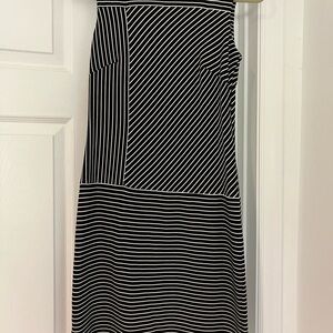 Tommy Hilfiger Black and White Striped Midi Dress